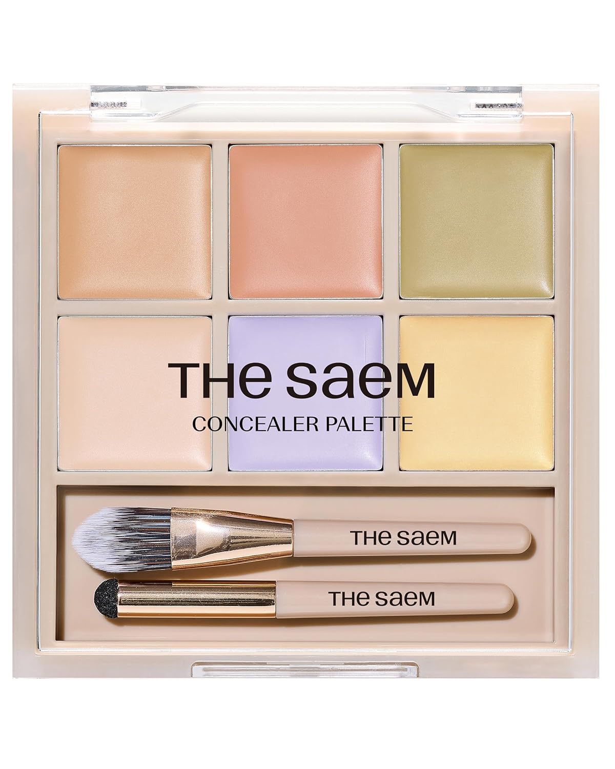 THESAEM Cover Perfection Concealer Palette - 6-Color Multi Concealer for Medium Skin Tones 20-23 | Dual Brush Included - Ideal for Blemishes & Dark Circles