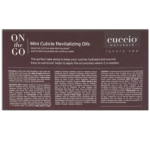 Cuccio Naturale Mini Cuticle Revitalizing Oils - Winter Hydration for Dry Cuticles & Nails | Paraben-Free Spa Fragrances, 4 Pc Gift Set