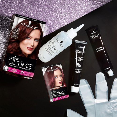 Schwarzkopf Color Ultime Hair Dye - Permanent Mahogany Red | Intense Fade-Resistant Color, Covers Grays