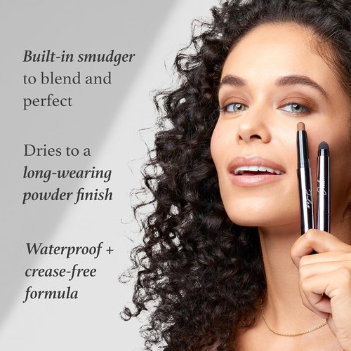 Julep Eyeshadow Stick Duo - Waterproof Crème-to-Powder Formula | Long-Lasting, Crease-Proof - Sand Shimmer & Smoky Tawny Matte