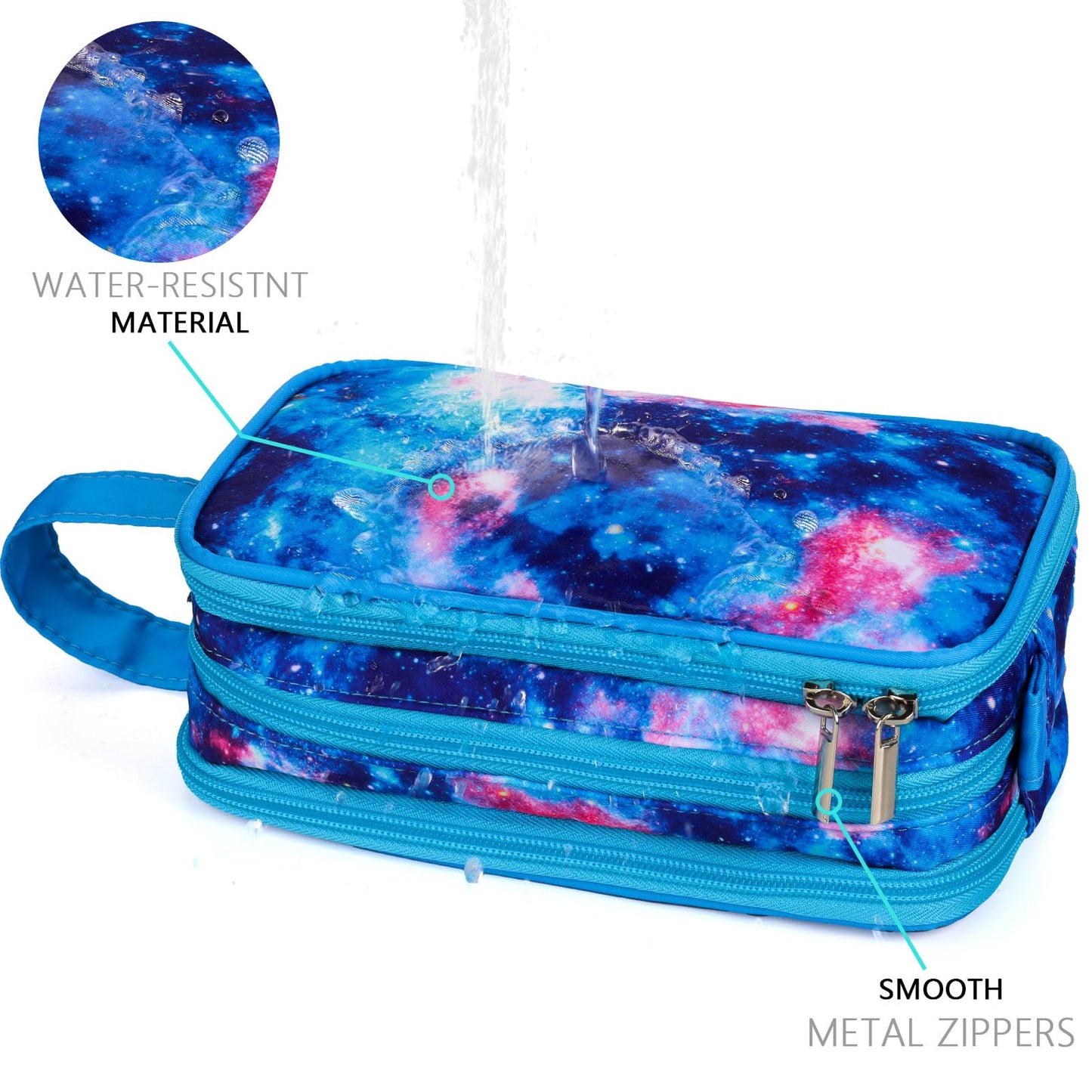 Vipdeal Galaxy Toiletry Bag for Girls, Travel Toiletry Bag for Teen Girls Cosmetic Bag Makeup Bag Waterproof Hanging Wash Bag Toiletries, Blue