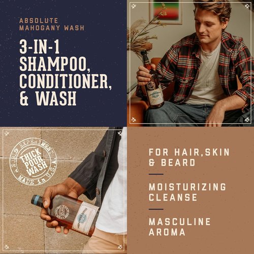18.21 Man Made 3-in-1 Body Wash | Shampoo & Conditioner for All Hair & Skin Types | 18oz