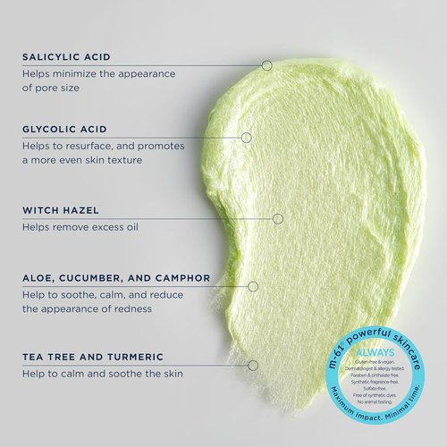 M-61 PowerSpot Cleanse - Acne-Fighting Face Wash with 3% Sulfur & Salicylic Acid | 4 Fl Oz | For Blemish-Prone Skin