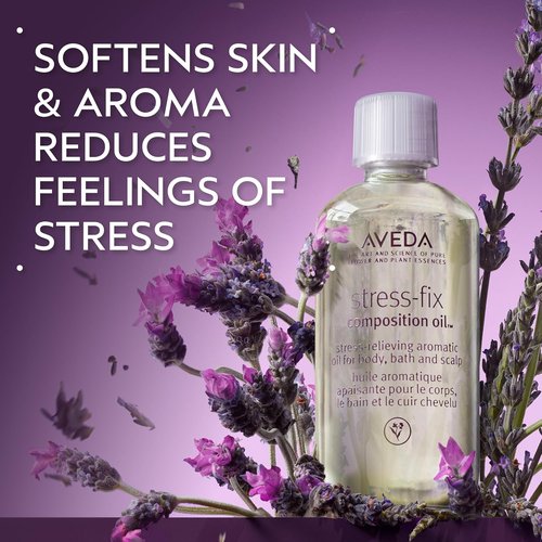 Aveda Stress-Fix Composition Oil - Bath, Body & Scalp Oil with Lavender Aroma | 1.7 Fl Oz