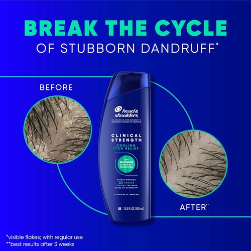 Head & Shoulders Anti-Dandruff Shampoo - Clinical Strength Itch Relief Twin Pack | 13.5 fl oz Each