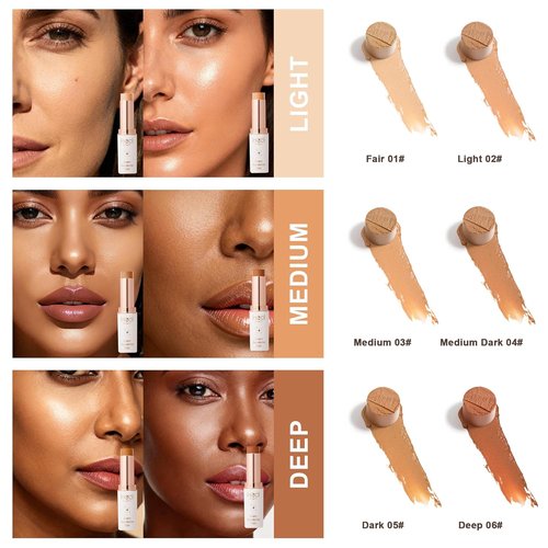 HECI BEAUTY Tinted Foundation Stick - Hydrating Balm to Cream Foundation, Medium Dark 04, 0.25 oz
