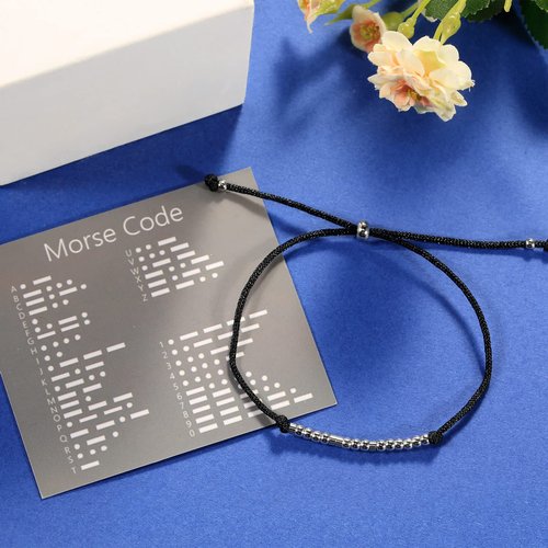 ASELFAD Morse Code Bracelets for Women, Funny Best Friend Birthday Gifts for Women Friendship Bracelets, Teen Girl Gifts Trendy Stuff, Inspirational Jewelry