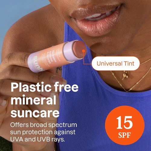 ATTITUDE Lip Balm - Plastic-Free SPF 15 Sun Protection | EWG Verified, Vegan, Coconut, 0.3 Oz