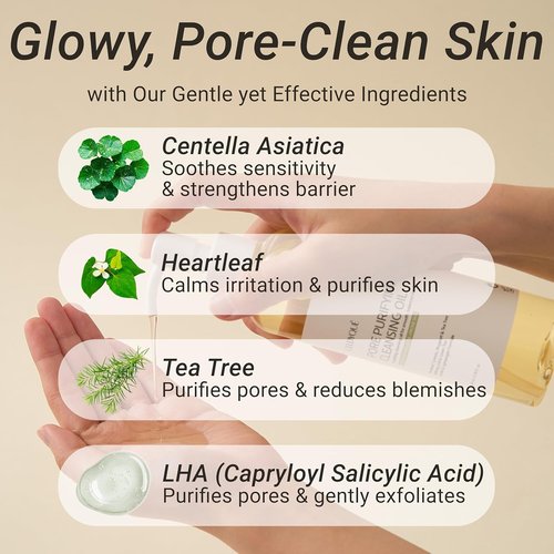 CELDYQUE Pore Purifying Cleansing Oil - Gentle Korean Face Wash with Centella & Tea Tree for Acne-Prone Skin, 6.76 fl oz