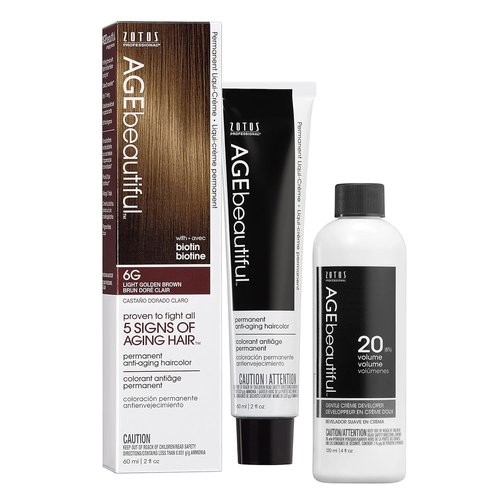 AGE Beautiful Permanent Hair Color Dye - 100% Gray Coverage & Anti-Aging Formula | Biotin Enriched for Thicker, Fuller Hair