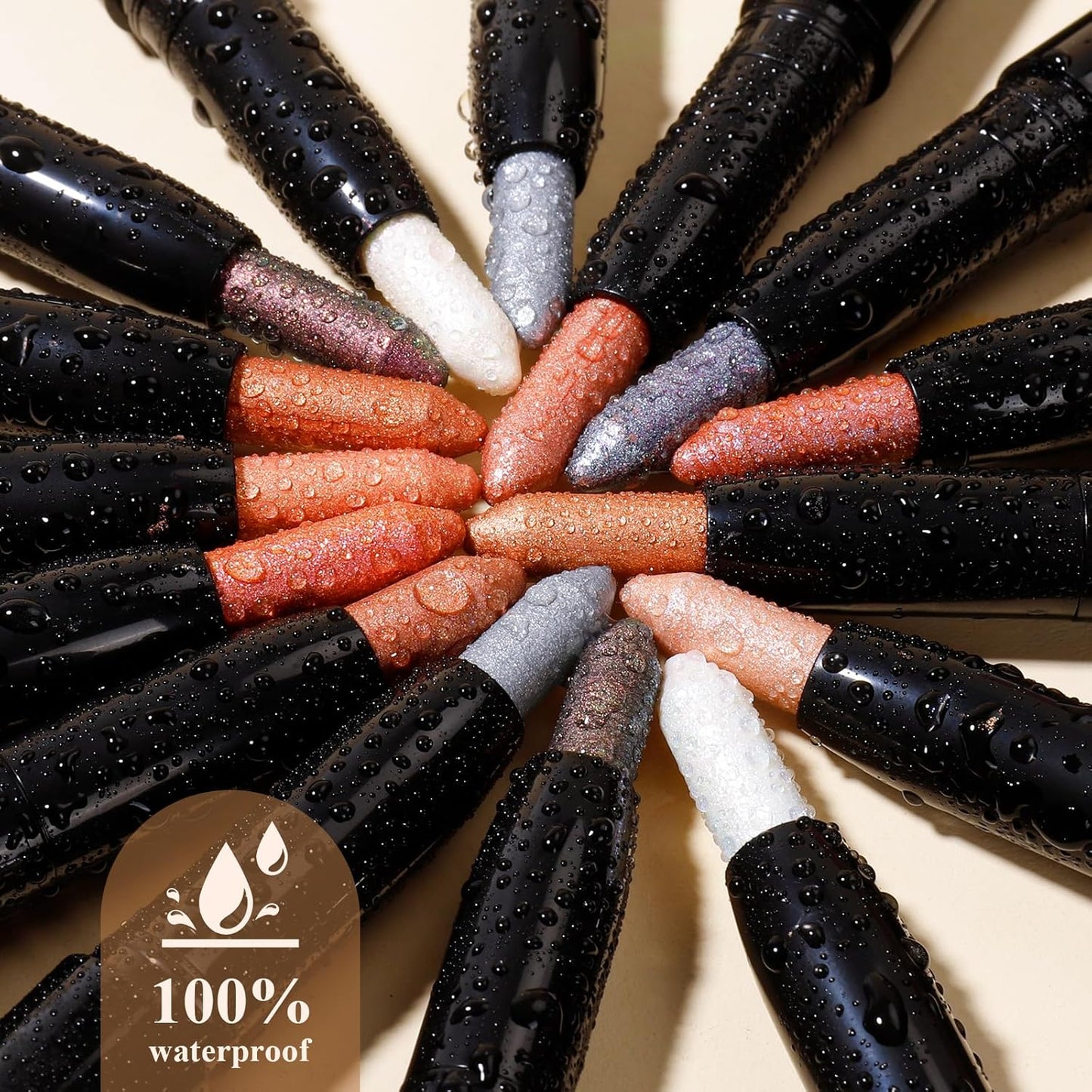 Skiennix Longwear Cream Eye Shadow Sticks - Smudge-Proof, Waterproof Formula in Baby Pink Shimmer
