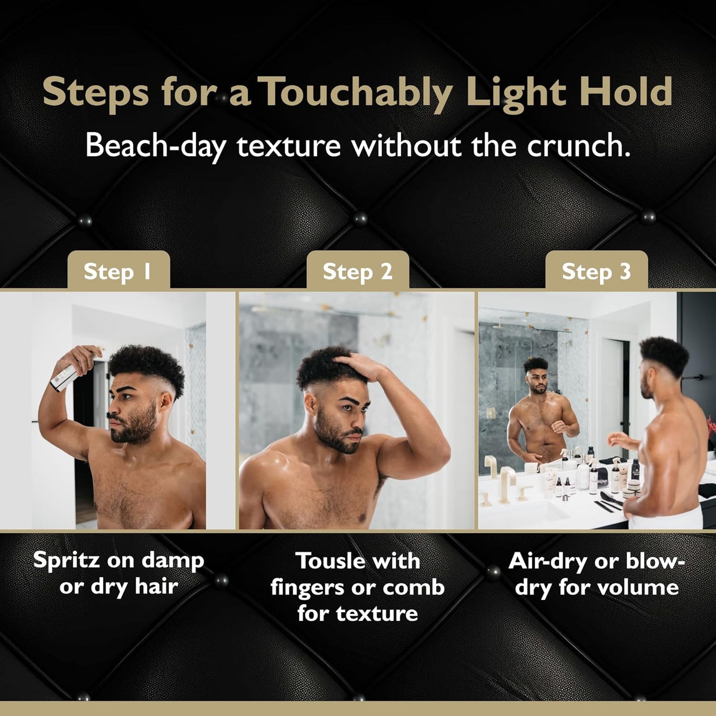 Sea Salt Spray for Men - Texturizing & Volumizing Hair Spray for Beachy Waves | Saffron Ember, 1-Pack