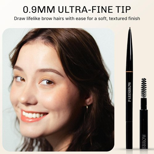 PARISBROW Slim Brow Pencil - Ultra-Fine 0.9mm Tip for Precise Eyebrow Definition | Brown Shade