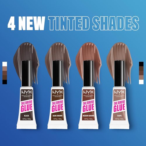 NYX PROFESSIONAL MAKEUP Brow Glue - Extreme Hold Tinted Eyebrow Gel in Dark Brown