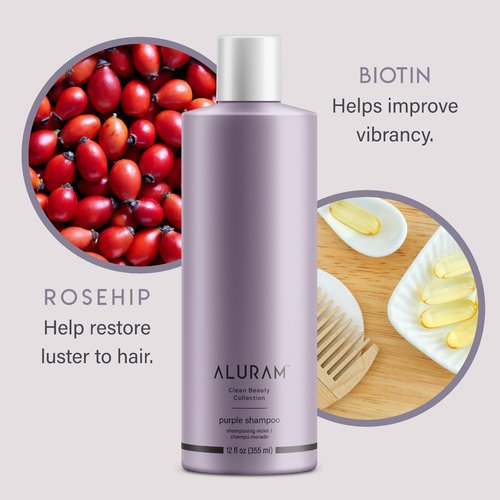 ALURAM Coconut Water Purple Shampoo for Women, Boosts Brightness, Banishes Brass, for All Hair Types