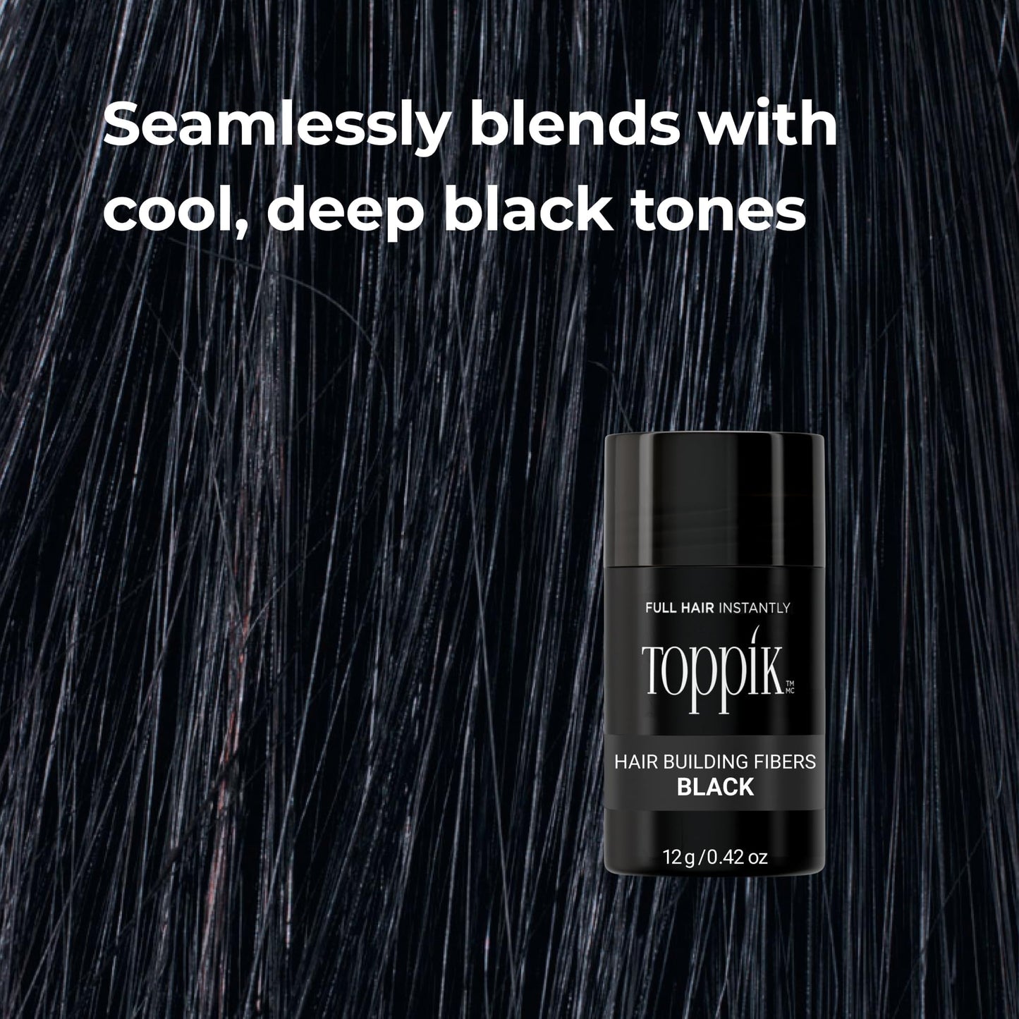 Toppik Hair Building Fibers, Black, 55g Fill In Fine or Thinning Hair, Instantly Thicker, Fuller Looking, 9 Shades for Men & Women, Keratin Protein Formula