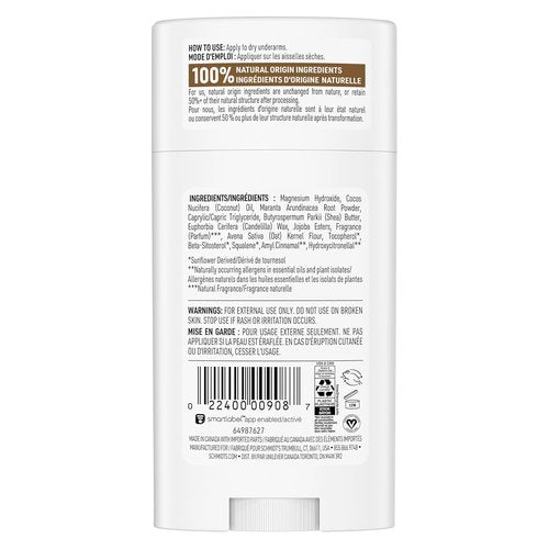 Schmidt's Vegan Deodorant - Aluminum-Free Vanilla & Oat Milk | 24-Hour Odor Protection, 2.65 oz