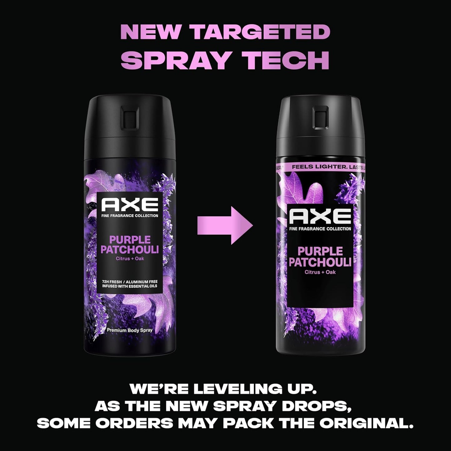 AXE Fine Fragrance Collection Body Spray - Purple Patchouli | 72-Hour Freshness, Aluminum-Free, 2.9 oz