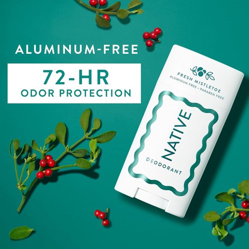 Native Deodorant - Holiday Edition Fresh Mistletoe Scent | 72-Hour Odor Control, Aluminum-Free Formula
