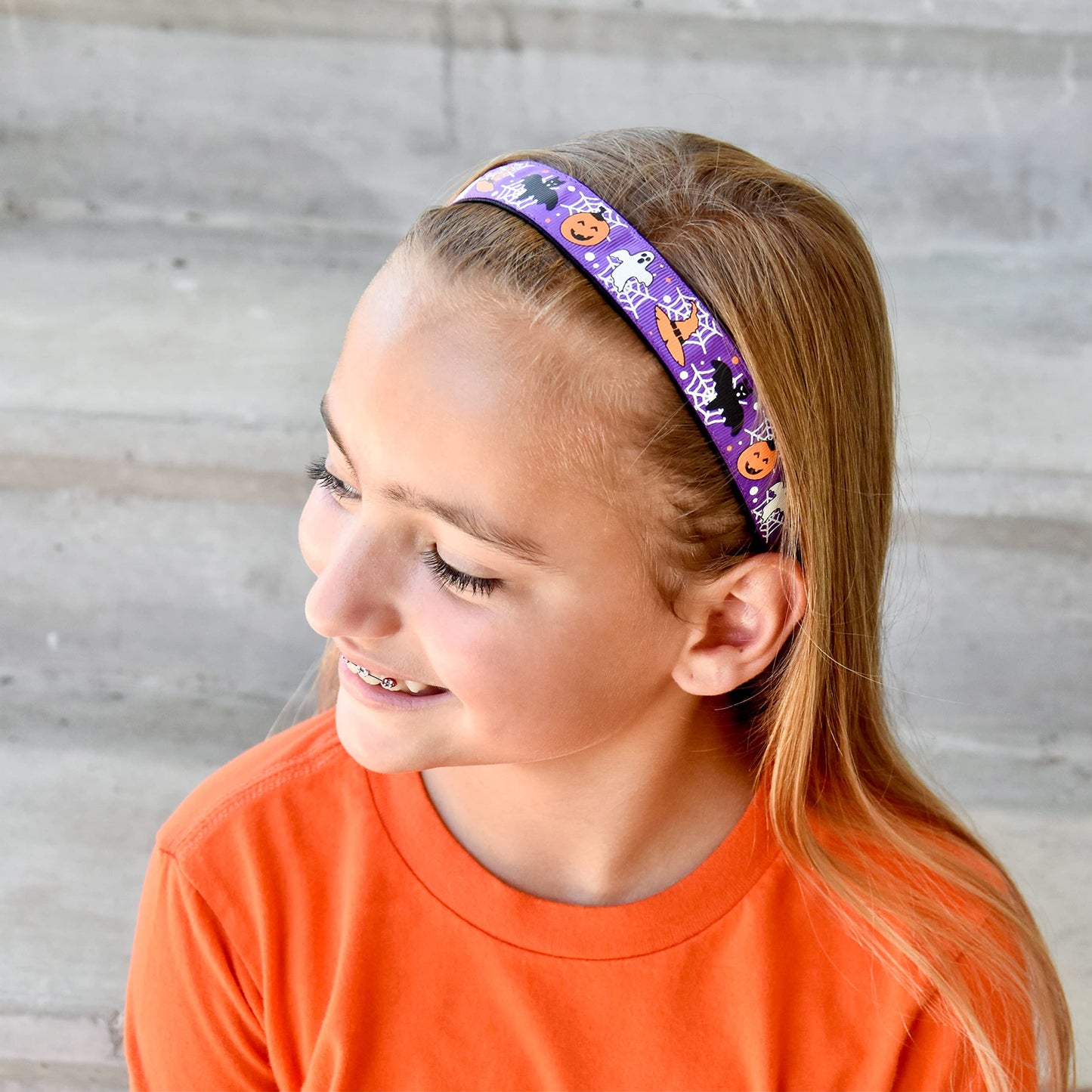 FROG SAC Halloween Headbands for Girls, Glow in the Dark Adjustable No Slip Hair Bands for Kids, Thin Stretch Elastic Headband Girl Hair Accessories, Trick or Treat Head Band Pack for Children