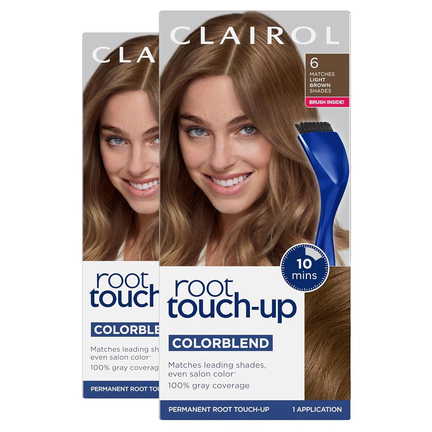 Clairol Root Touch-Up Permanent Hair Dye - 6 Light Brown Color | Pack of 2 for Effortless Coverage