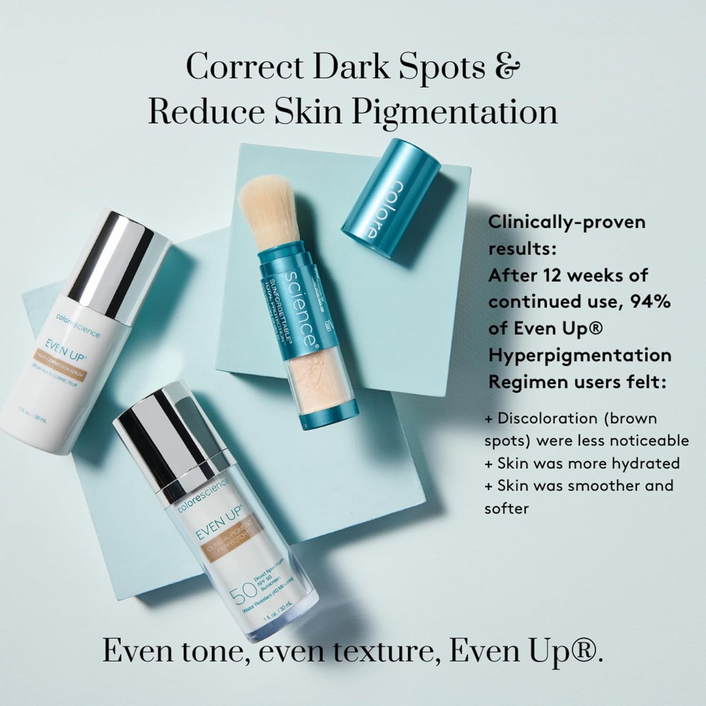 Colorescience Even Up Clinical Pigment Perfector - Water Resistant Mineral Sunscreen & Primer | SPF 50, 1 Fl Oz