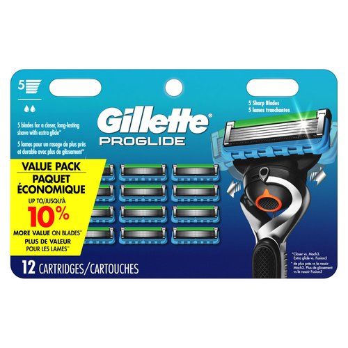 Gillette Fusion5 ProGlide Razor for Men, 12 Blade Refills with Precision Trimmer