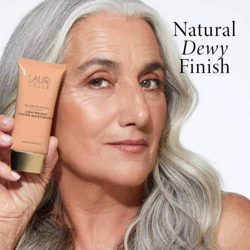 Laura Geller New York Quench-N-Tint Tinted Moisturizer - Lightweight Hydration & Buildable Coverage - 01 Porcelain/Fair