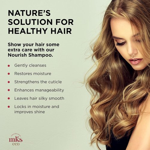 MKS Eco Nourish Shampoo - Cleanses, Strengthens & Repairs Fine Hair - Moroccan Argan Oil, Vegan & Cruelty-Free