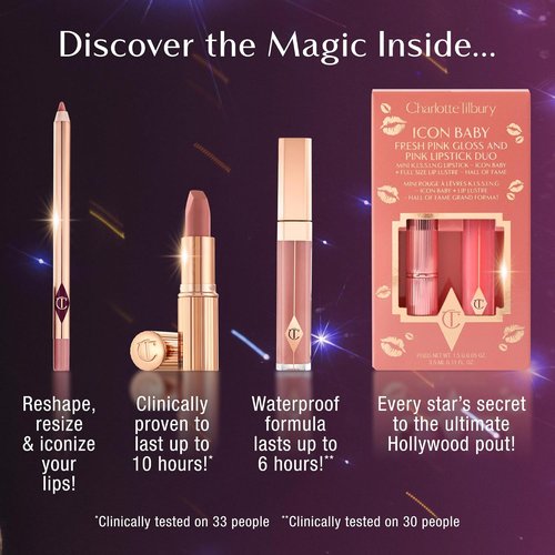 Charlotte Tilbury Holiday Kit - Pillow Talk Lipstick, Liner & Gloss Duo | Pink Shades for a Stunning Pout