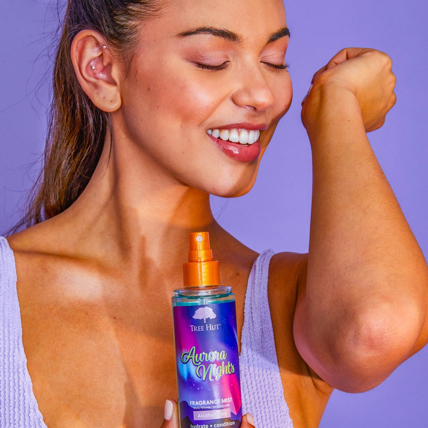 Tree Hut Aurora Nights Hair & Body Mist, Hydrating & Alcohol-Free Body Spray, Fragrance with Warm Pistachio & Toasted Marshmallow Notes, Alcohol-Free Formula, Versatile Body Spray, 6 Fl Oz.
