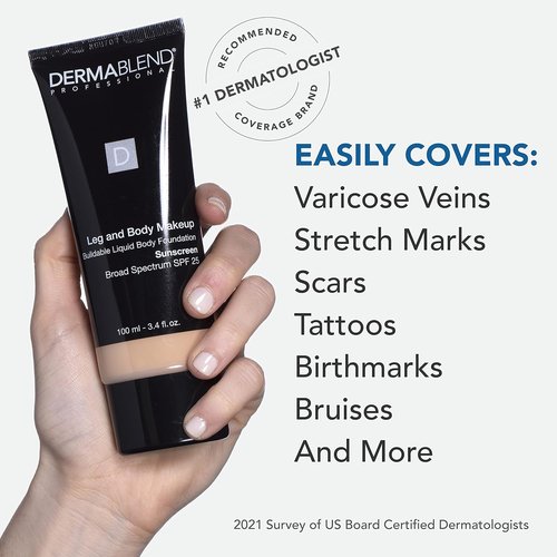 Dermablend Leg and Body Makeup Foundation - SPF 25 for Flawless Coverage and Protection