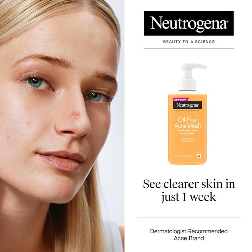 Neutrogena Oil-Free Acne Wash - Acne Fighting Facial Cleanser with Salicylic Acid | 9.1 fl oz Pump, 3 Pack