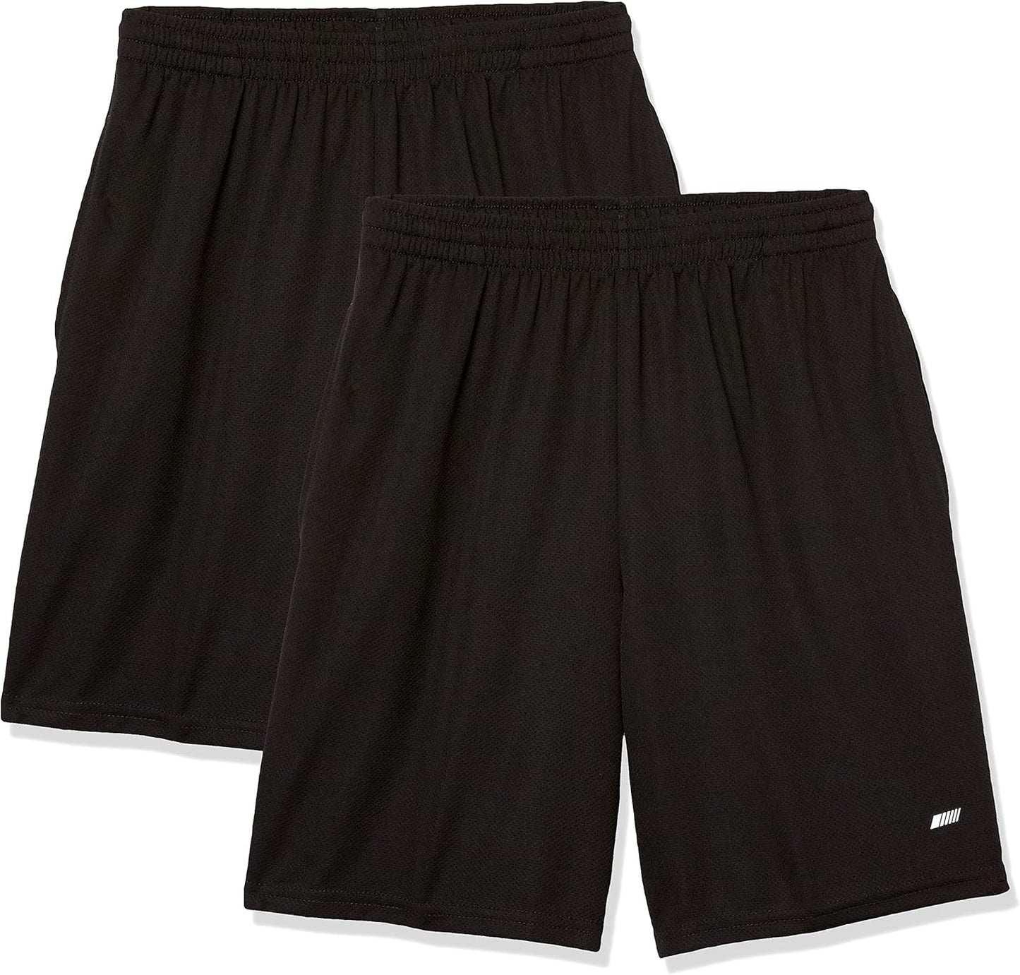 Amazon Essentials Men's Basketball Shorts - Performance Tech Loose-Fit Training, Pack of 2