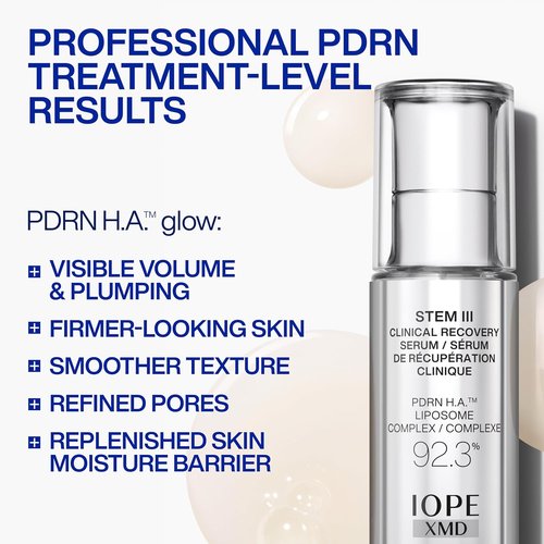 IOPE XMD Stem III Clinical Recovery Serum - Professional PDRN Treatment for Firmness & Volume - 1.69 fl. oz.
