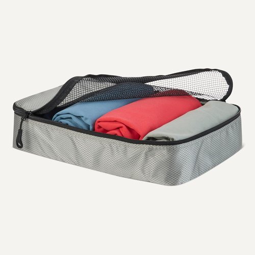 Amazon Essentials Packing Cubes Set - Space-Saving Travel Organizers with Double Zipper | Gray, Small/Medium/Large