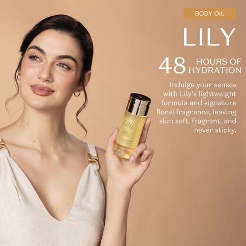 Lily Scented Body Oil, Lightweight and Fast Absorbing Moisturizing Body Oil, 5 Ounce