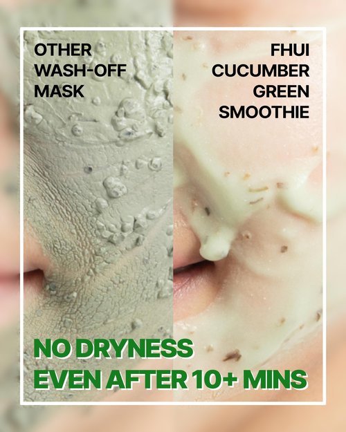 Cucumber Basil Face Mask Korean Skincare | Cooling Wash-Off Mask for Redness Relief & Sensitive Skin | Green Smoothie Mask with 3,500ppm Cucumber, Glutathione & 8 Types Hyaluronic Acid | K-Beauty