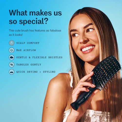 Gimme Beauty Vented Detangling Brush - Heat-Resistant Bristles for Quick Drying - Ideal for All Hair Types