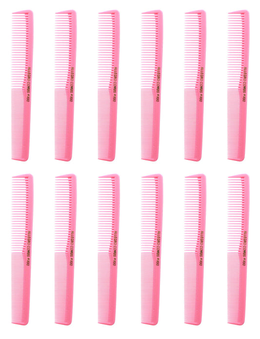 Allegro Combs 400 Barber Combs Cutting Combs All Purpose Combs 12 Pk. (Fresh Pink)