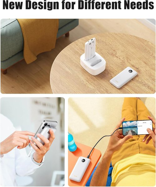 10000mAh Portable Charger by [Brand Name] - Fast Charging Power Bank for iPhone & Galaxy - Slim Design, 2 Pack - Black