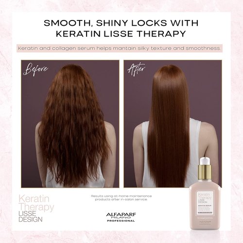 ALFAPARF MILANO Lisse Design Keratin Therapy Hair Serum - Anti-Frizz & Smoothing Treatment | 4.23 fl oz