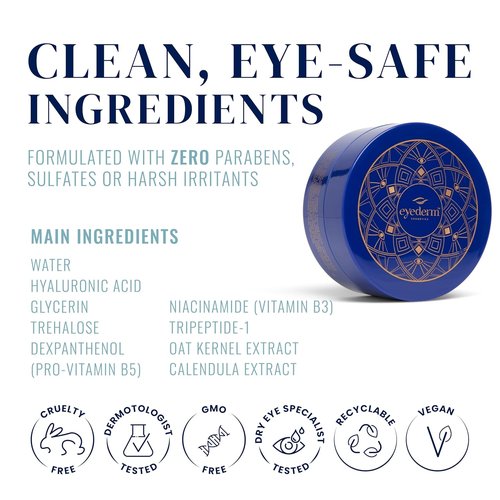 Eyederm Cosmetics Hydra-Gel Under Eye Patches - Hydrogel Masks for Dark Circles & Puffiness | 30 Pairs