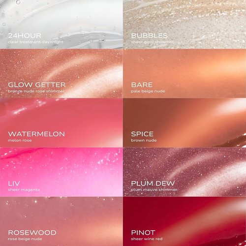 Fitglow Beauty Ceramide Hydra-Balm Lip Gloss - Hydrating Lip Serum with Peptides & Glutathione | Plumping Anti-Aging Formula | 12g Vegan & Cruelty-Free