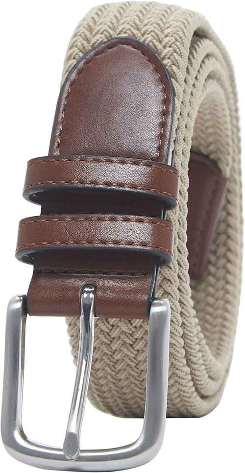 Amazon Essentials Men's Stretch Woven Braid Belt - Comfortable Fit for Jeans