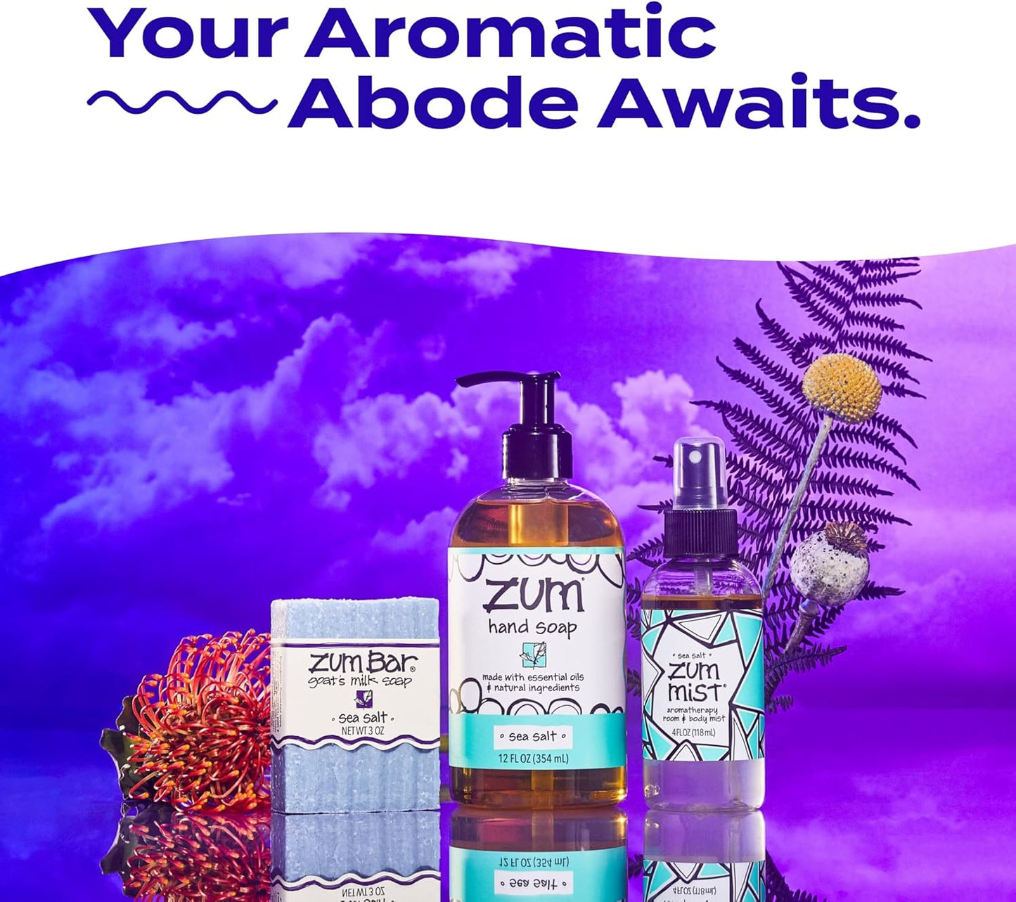 Zum Indigo Wild Mist Room & Body Spray - Lavender Aromatherapy Essential Oil - 4 fl oz (3 Pack)