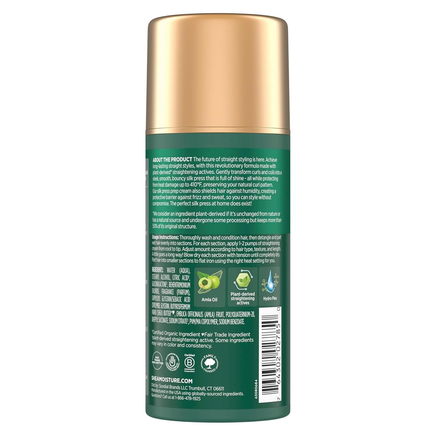 SheaMoisture Silk Press Prep Cream - Heat Protection with Alma Oil & Hydroplex Technology | 3.3 fl oz