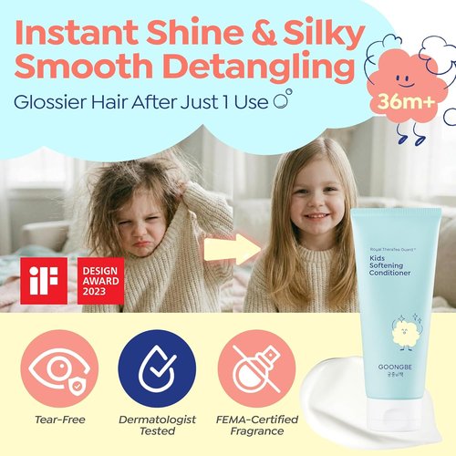 GOONGBE Kids Detangling Conditioner - Silicone-Free Softening for Tangle-Prone Hair | Lightweight Triple Oil Complex (6.76 fl oz)