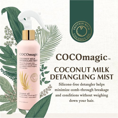 Cocomagic Coconut Milk Detangling Mist - Extra Moisturizing Leave-In Detangler | Boost Shine & Restore Vibrancy | Paraben-Free (8 oz)
