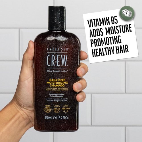 American Crew Shampoo - Daily Deep Moisturizer for Men | Naturally Derived, Vegan, Citrus Mint, 3.3 Fl Oz